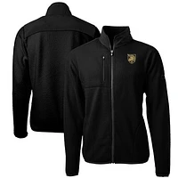 Men's Cutter & Buck  Black Army Knights Cascade Eco Sherpa Fleece Full-Zip Jacket