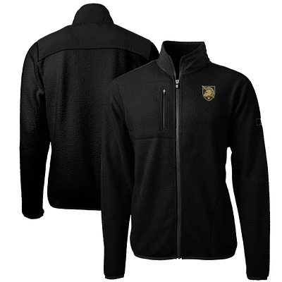 Men's Cutter & Buck  Black Army Knights Cascade Eco Sherpa Fleece Full-Zip Jacket