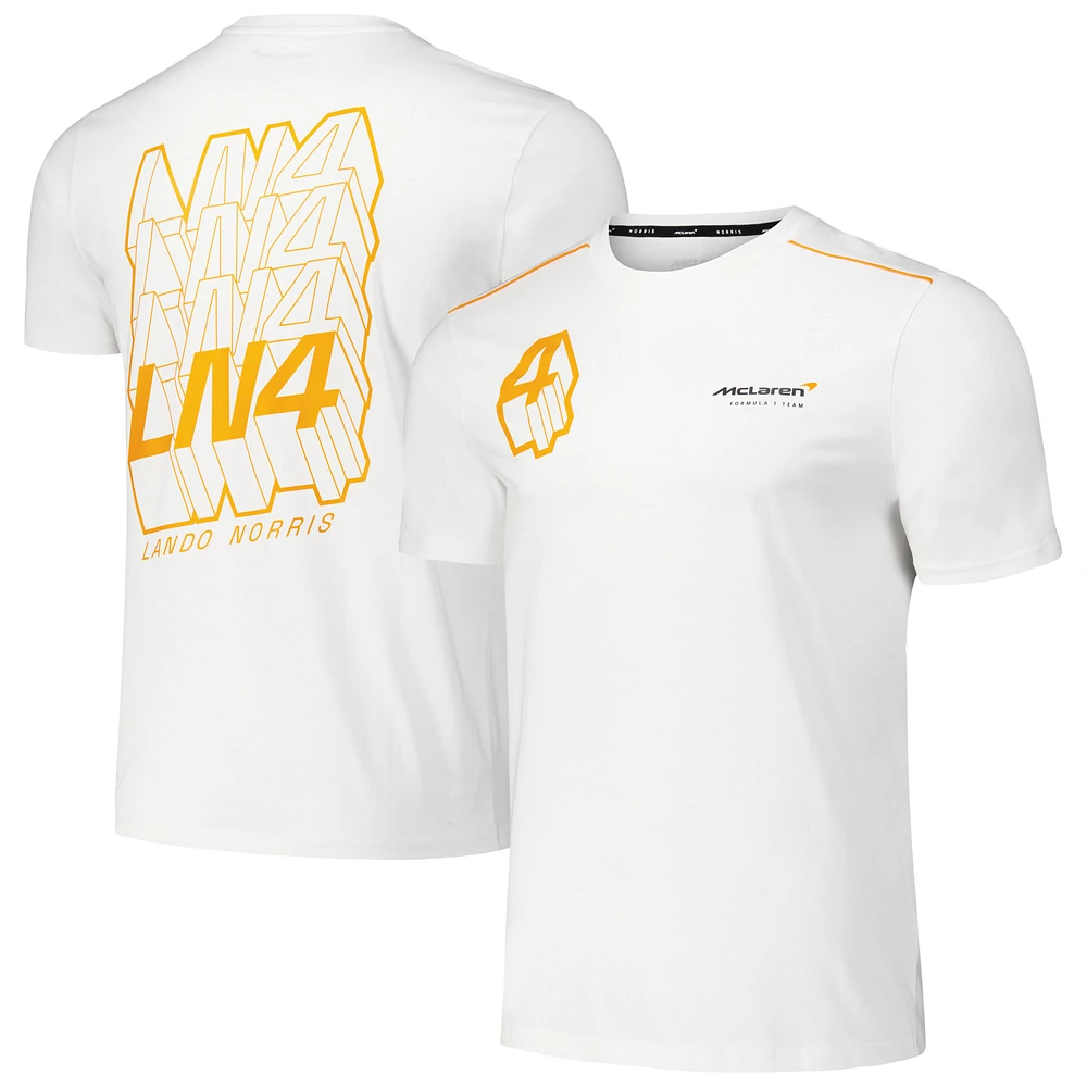 Men's Castore Lando Norris White McLaren F1 Team Driver T-Shirt