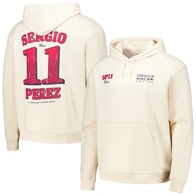 Unisex Sergio Perez Cream Red Bull Racing Checo Vintage Oversized Pullover Hoodie