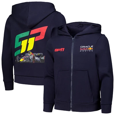 Youth Sergio Perez Navy Red Bull Racing Checo Race Full-Zip Hoodie