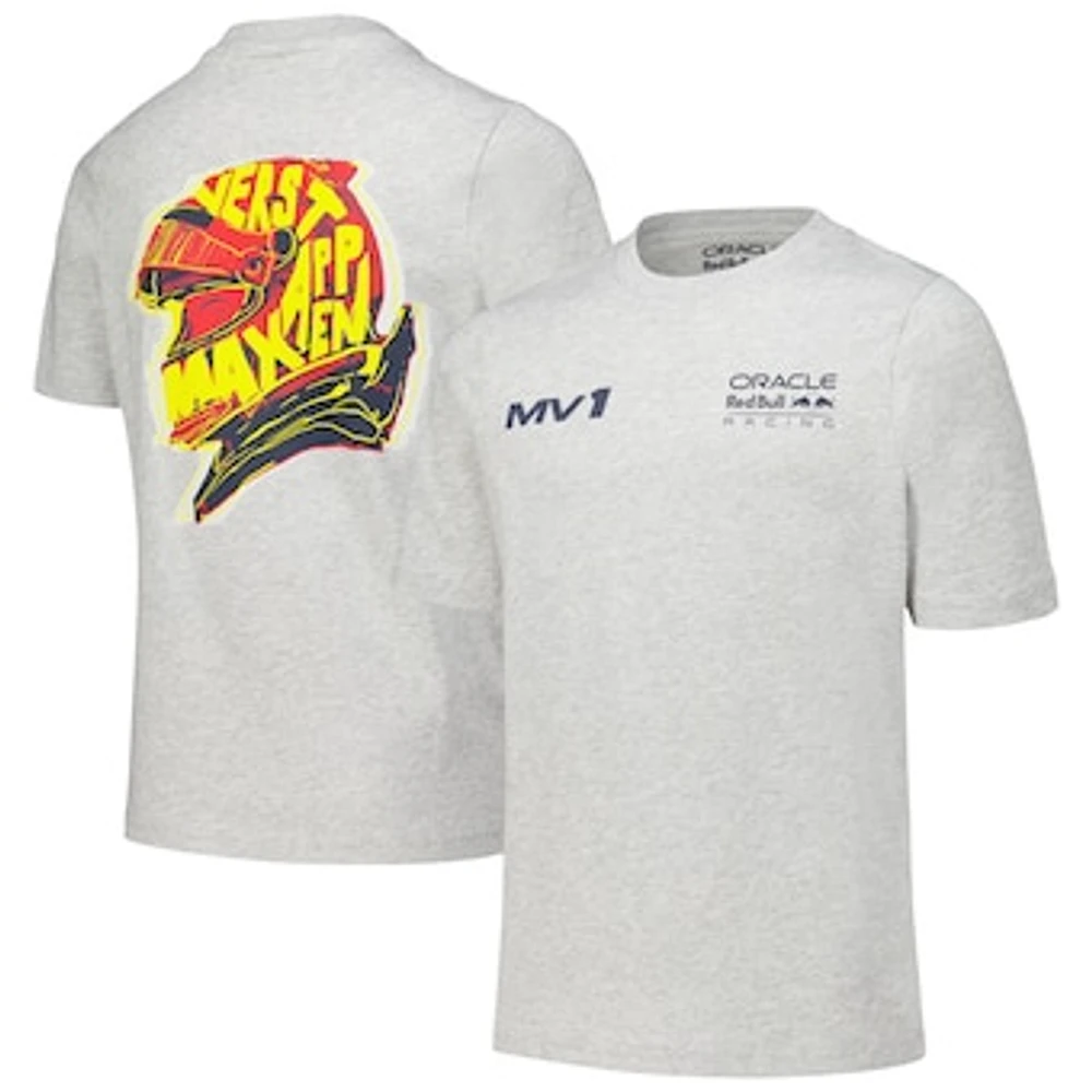 Youth Max Verstappen Heather Gray Red Bull Racing Helmet T-Shirt