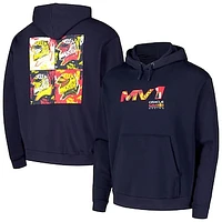 Unisex Max Verstappen Navy Red Bull Racing Pop Art Oversized Pullover Hoodie