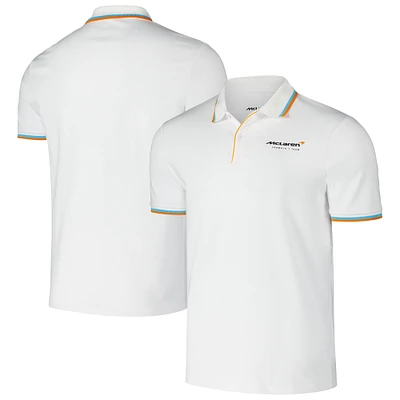 Men's Castore White McLaren F1 Team Core Essentials Tri-Blend Polo