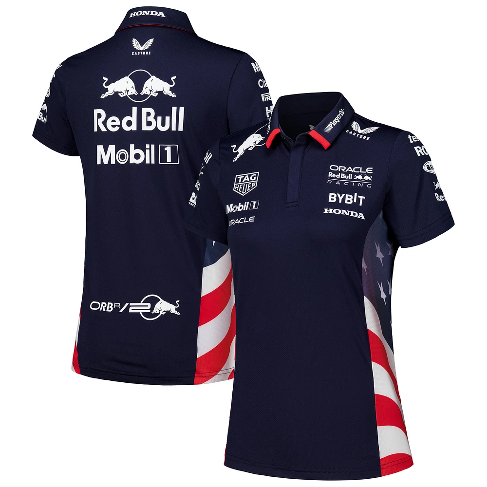 Women's Castore Navy Red Bull Racing America Race Team Polo