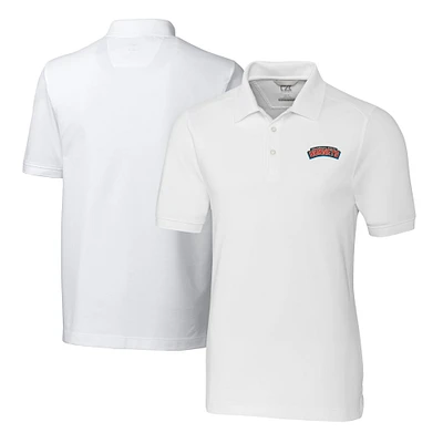 Men's Cutter & Buck White Delaware State Hornets Advantage Tri-Blend Pique Polo
