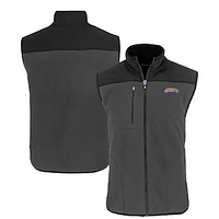 Men's Cutter & Buck Gray Delaware State Hornets Cascade Eco Sherpa Fleece Full-Zip Vest