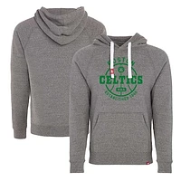 Men's Sportiqe Gray Boston Celtics Olsen Tri-Blend Raglan Pullover Hoodie