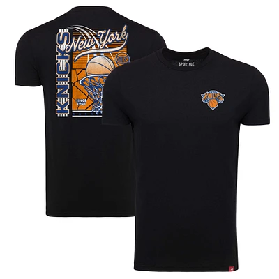 Men's Sportiqe Black New York Knicks Comfy Tri-Blend T-Shirt