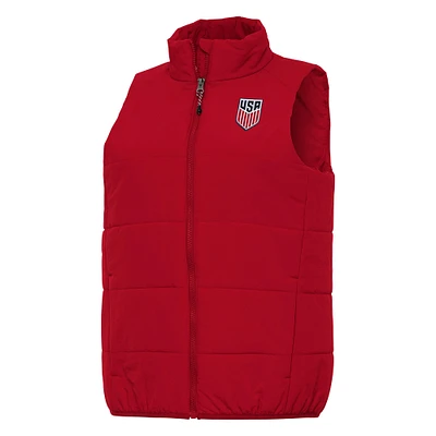 Women's Antigua Red USMNT Experience Full-Zip Vest