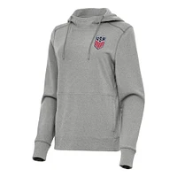 Women's Antigua Heather Gray USMNT Justice Pullover Hoodie