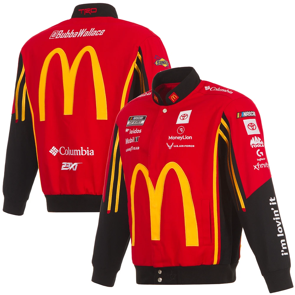 Men's JH Design Red Bubba Wallace McDonald's Full-Snap Twill Uniform Jacket