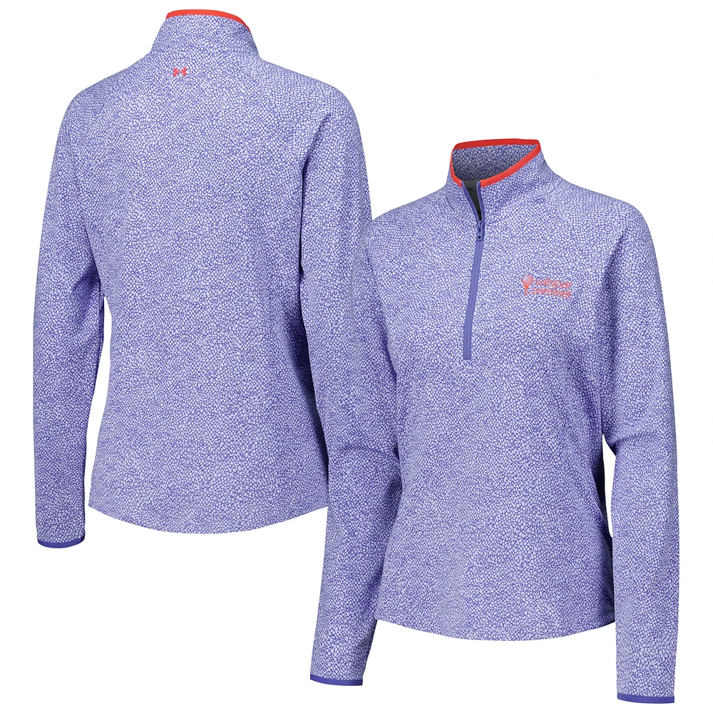 Women's Under Armour Light Blue Valspar Championship Tee To Green Shellrix Raglan Quarter-Zip Top