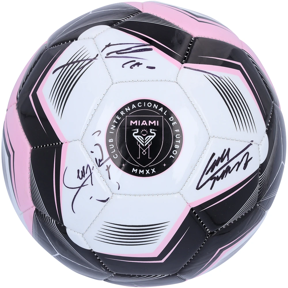 Lionel Messi, Luis Suarez & Sergio Busquets Inter Miami CF Autographed Logo Soccer Ball