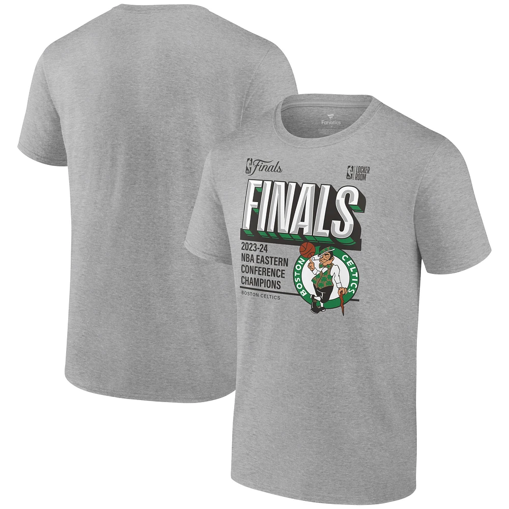 Men's Fanatics Heather Gray Boston Celtics 2024 Eastern Conference Champions Locker Room T-Shirt