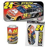 WinCraft William Byron Three-Piece Can Cooler, License Plate, & Three-Pack Fan Decal Set