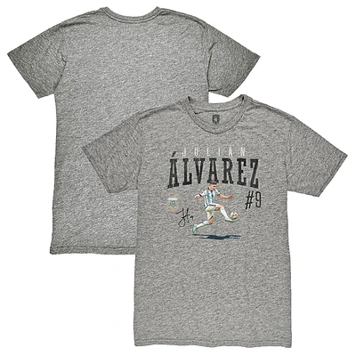 Men's 1863FC Julián Álvarez Heather Gray Argentina National Team Snapshot Tri-Blend T-Shirt