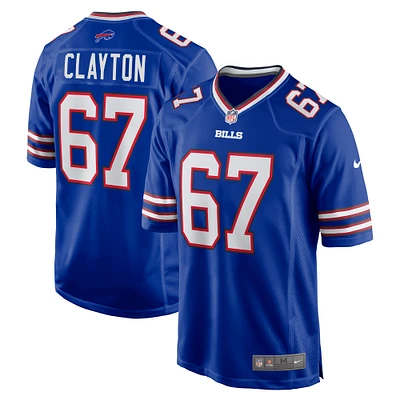 Men's Nike Travis Clayton  Royal Buffalo Bills Game Jersey