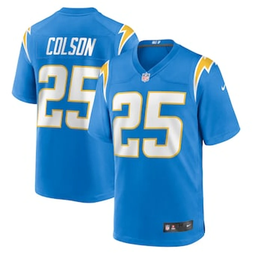 Men's Nike Junior Colson  Powder Blue Los Angeles Chargers Team Game Jersey