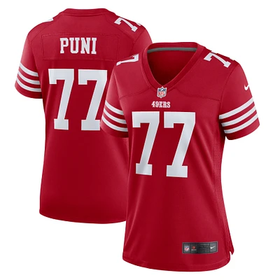 Women's Nike Dominick Puni  Scarlet San Francisco 49ers Team Game Jersey