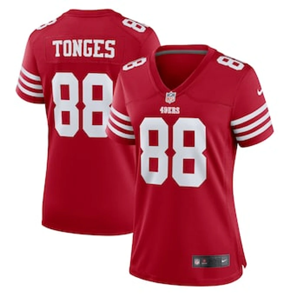 Women's Nike Jake Tonges  Scarlet San Francisco 49ers Team Game Jersey