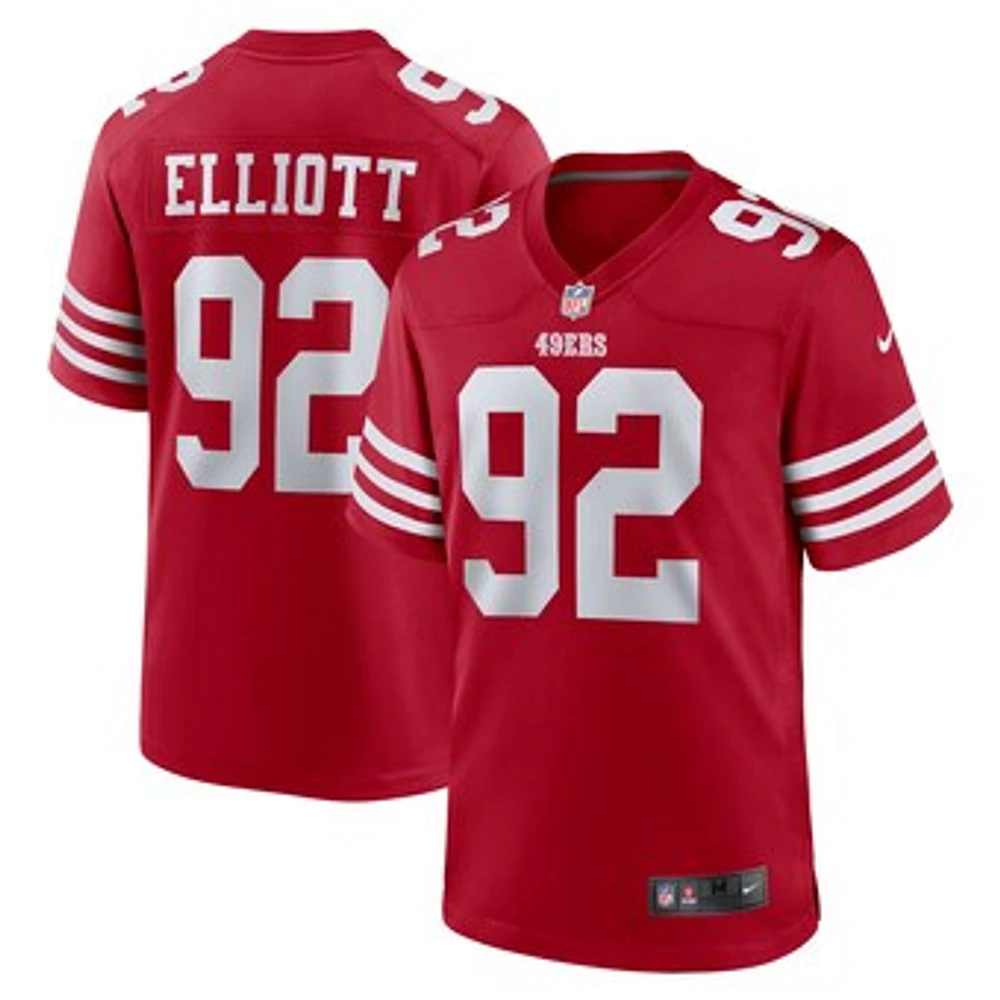 Men's Nike Jordan Elliott  Scarlet San Francisco 49ers Team Game Jersey