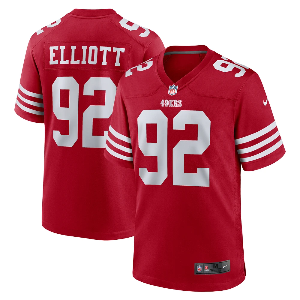 Men's Nike Jordan Elliott  Scarlet San Francisco 49ers Team Game Jersey