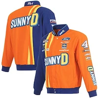 Men's JH Design  Orange/Royal Josh Berry SunnyD Twill Driver Uniform Full-Snap Jacket