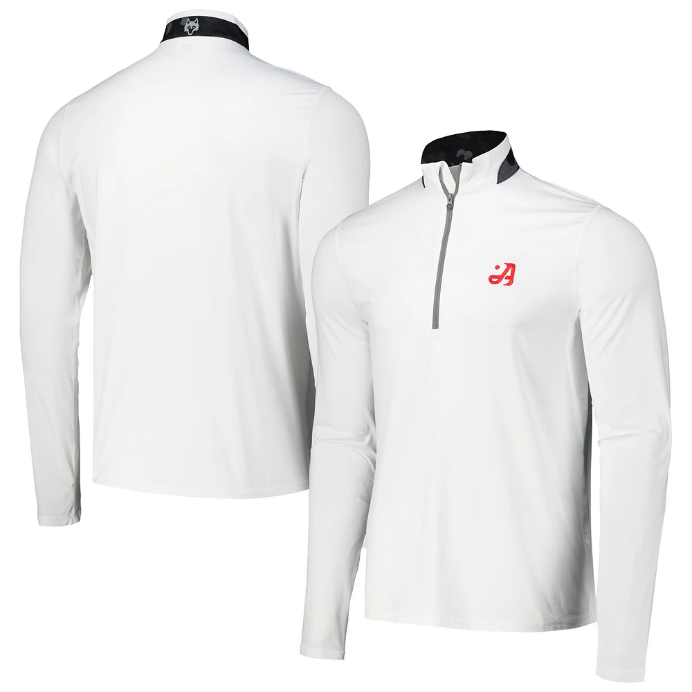 Men's Greyson Clothiers White Atlanta Drive GC Guide Sport Performance Quarter-Zip Pullover