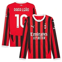 Men's Puma Rafael Leão Red AC Milan 2024/25 Home Replica Long Sleeve Player Jersey