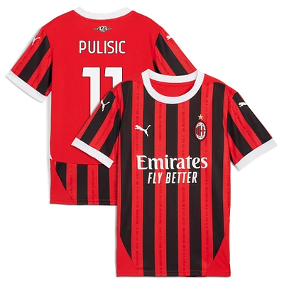 Youth Puma Christian Pulisic Red AC Milan 2024/25 Home Replica Player Jersey