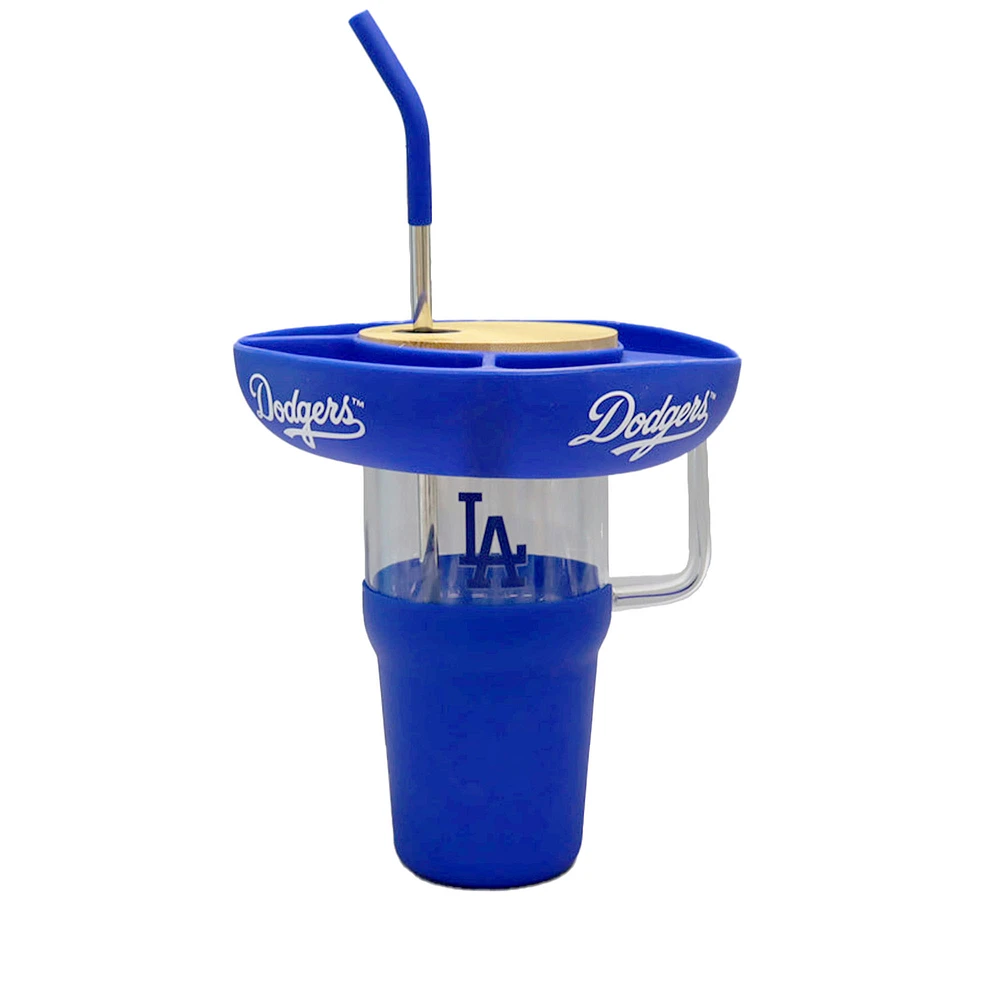 The Memory Company Los Angeles Dodgers 40oz. Glass Tumbler with Silicone Snack Tray