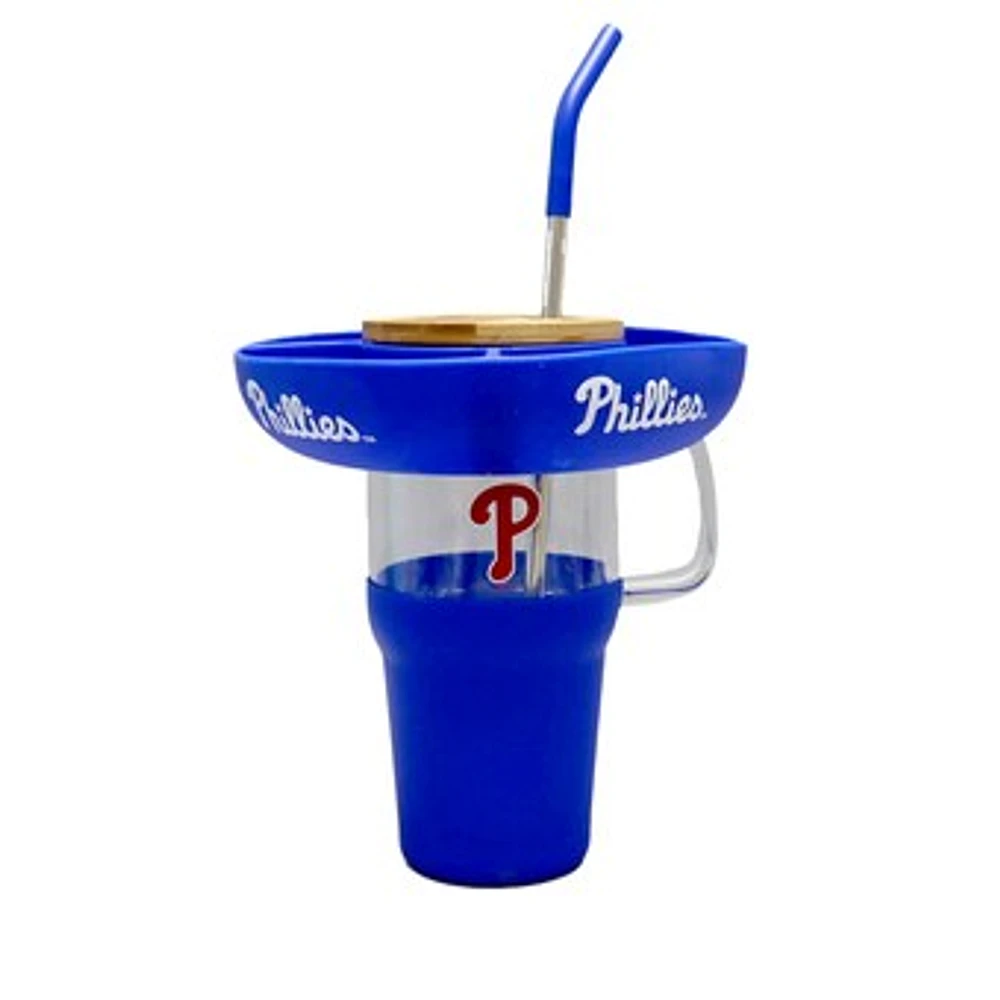 The Memory Company Philadelphia Phillies 40oz. Glass Tumbler with Silicone Snack Tray