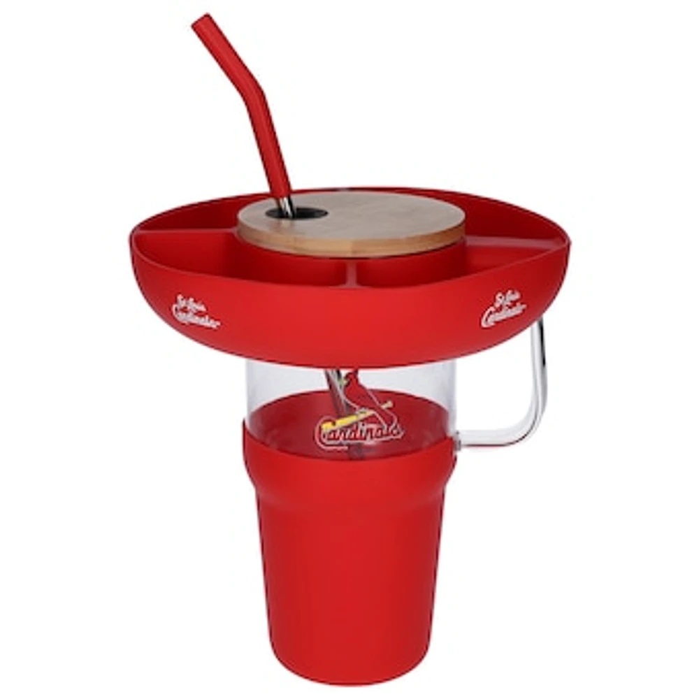 The Memory Company St. Louis Cardinals 40oz. Glass Tumbler with Silicone Snack Tray