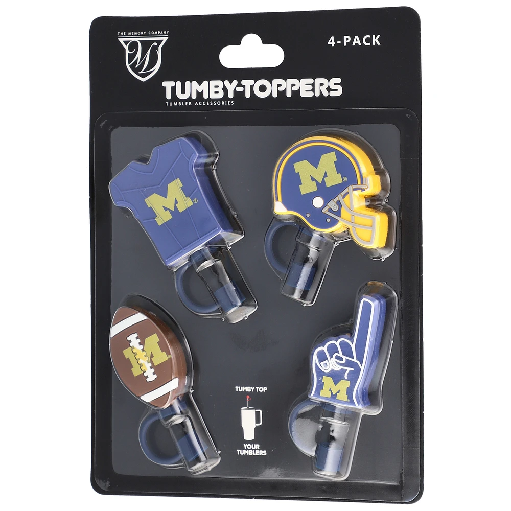 The Memory Company Michigan Wolverines 4-Pack Tumby Toppers