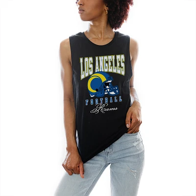 Women's Gameday Couture Black Los Angeles Rams Preseason Opener Racerback Tank Top