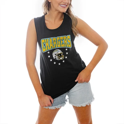 Women's Gameday Couture Black Los Angeles Chargers Baby You're A Star Racerback Tank Top