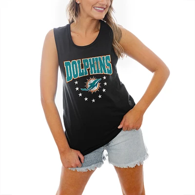 Women's Gameday Couture Black Miami Dolphins Baby You're A Star Racerback Tank Top