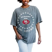 Women's Gameday Couture Gray San Francisco 49ers On Point Oversized Slogan T-Shirt