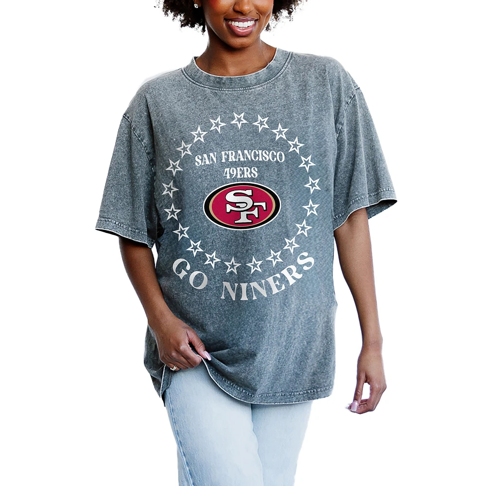 Women's Gameday Couture Gray San Francisco 49ers On Point Oversized Slogan T-Shirt