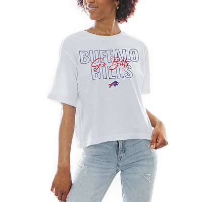Women's Gameday Couture White Buffalo Bills Keep Playing Boxy Fit Cropped T-Shirt