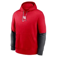 Men's Nike Red Houston Cougars 2024 Sideline Club Pullover Hoodie