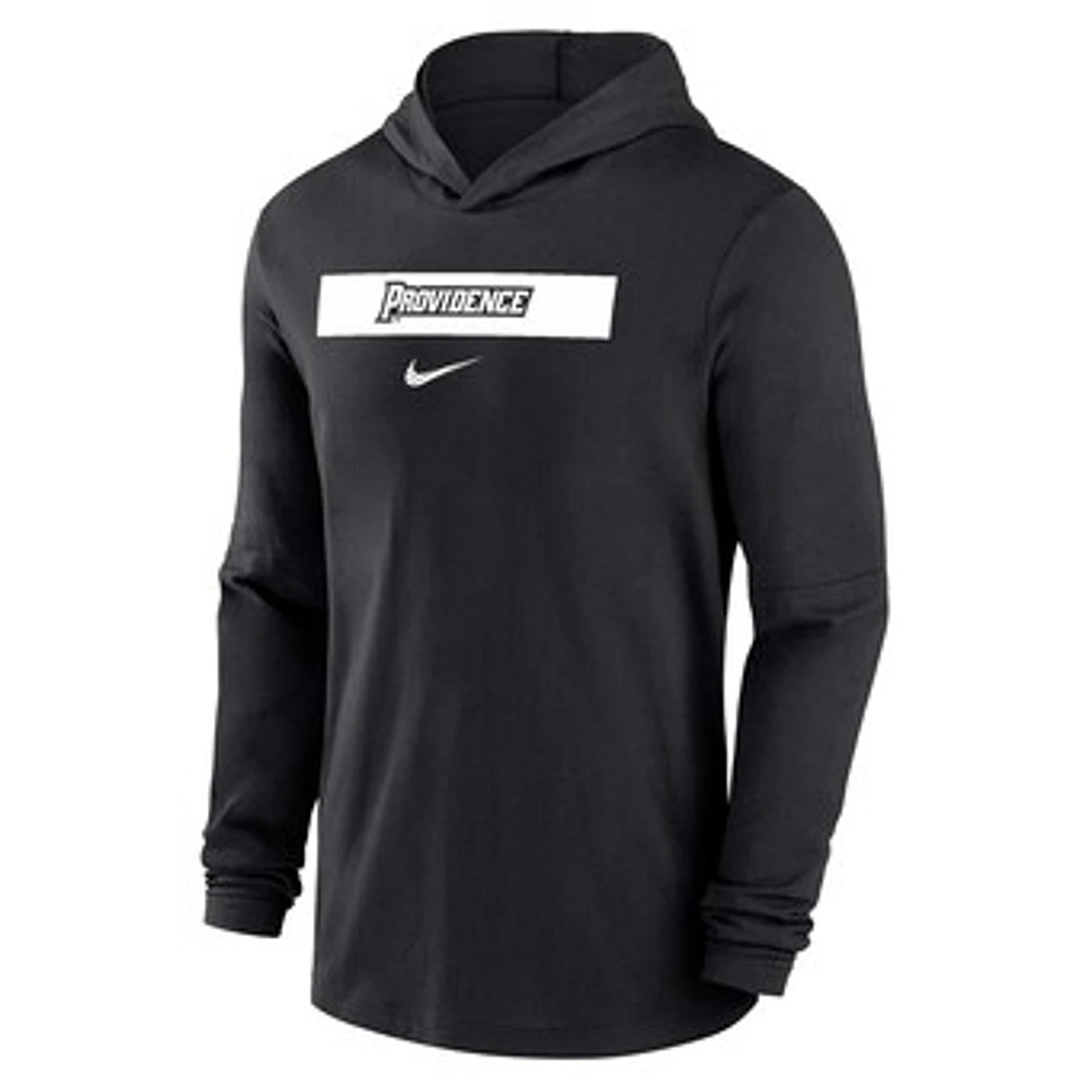 Men's Nike Black Providence Friars Sideline Hoodie Performance Long Sleeve T-Shirt