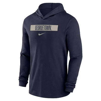 Men's Nike Navy Georgetown Hoyas Sideline Hoodie Performance Long Sleeve T-Shirt