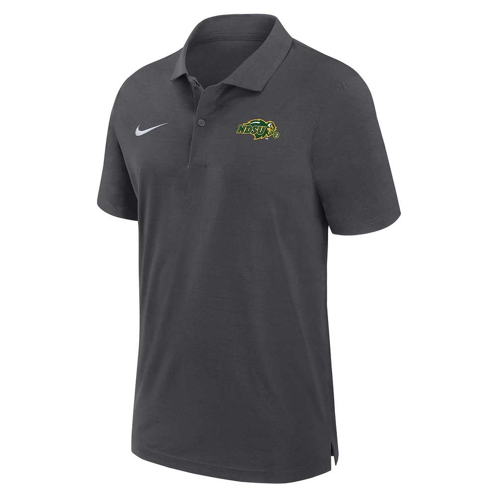 Men's Nike Anthracite NDSU Bison 2024 Sideline Coaches Performance Polo