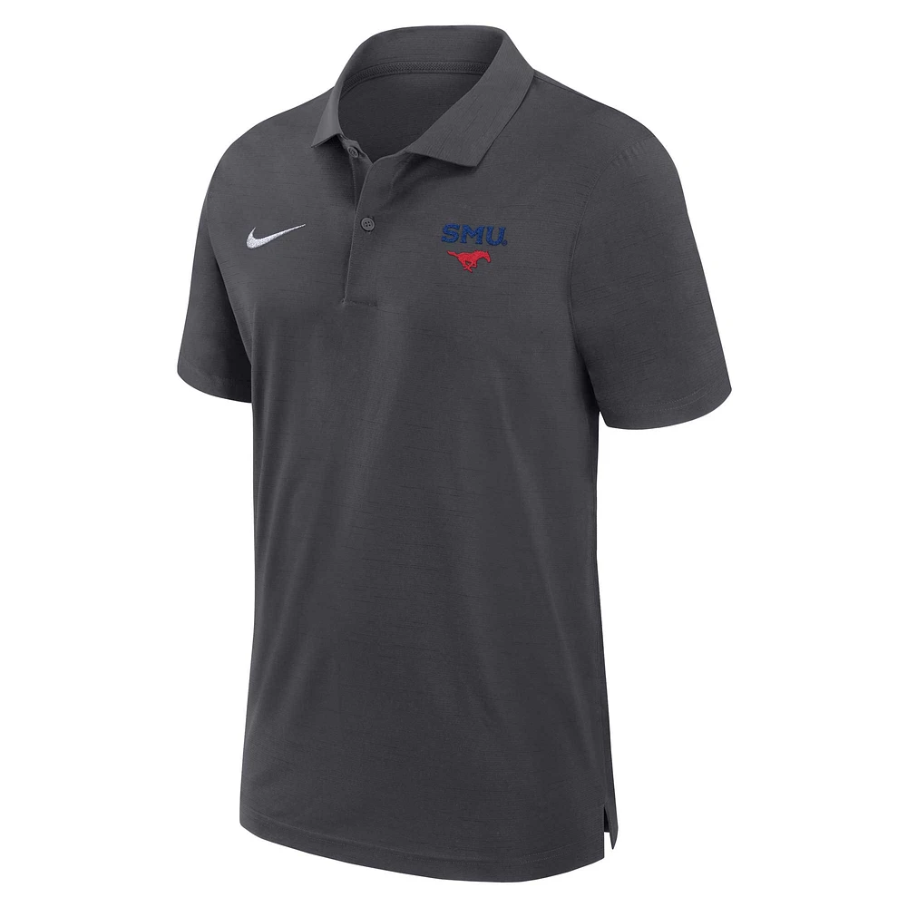 Men's Nike Anthracite SMU Mustangs 2024 Sideline Coaches Performance Polo