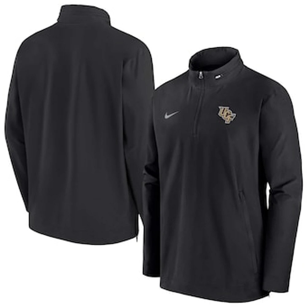 Men's Nike Black UCF Knights 2024 Sideline Coach Half-Zip Hoodie Jacket