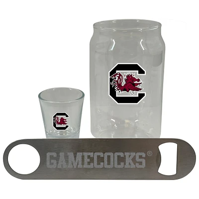 The Memory Company South Carolina Gamecocks Three-Pack Beer Glass, 2oz. Shot Glass & Bottle Opener Set