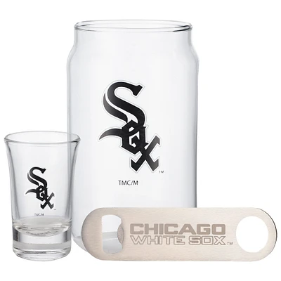 The Memory Company Chicago White Sox Three-Pack Beer Glass, 2oz. Shot Glass & Bottle Opener Set