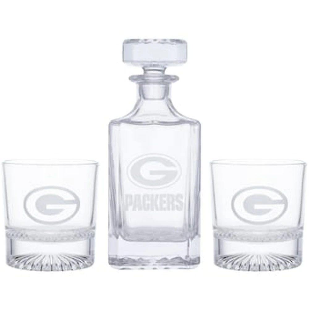 Green Bay Packers Decanter & Two Rocks Glasses Set